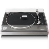 LENCO L-455BK - Platenspeler met zichtbare riemaandrijving, frame van geborsteld aluminium en Ortofon 2M RED cartridge - Zwart