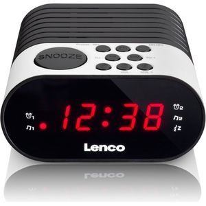 LENCO CR-07 White - FM Wekkerradio met slaaptimer en dubbele alarm functie - Wit