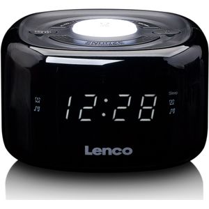 LENCO CR-12BK - FM Wekkerradio met nachtlamp - Zwart
