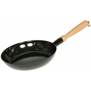 RIESS Koekenpan houten handvat - 30 cm - Emaille