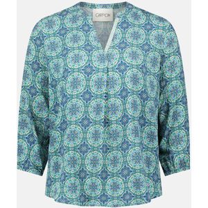Cartoon Casual-Bluse mit Muster - Blau/Grün