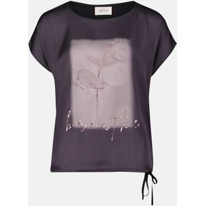 Cartoon Printshirt mit Tunnelzug - Schwarz/Gold