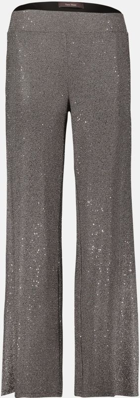 Vera Mont Modern fit Hose mit weitem Bein - Schwarz/Gold