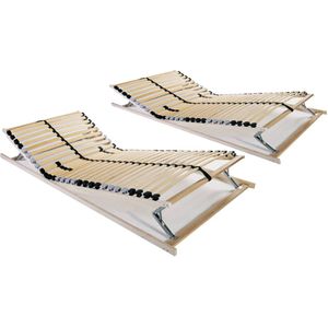 vidaXL Lattenbodems 2 st met 28 latten 7 zones 70x200 cm