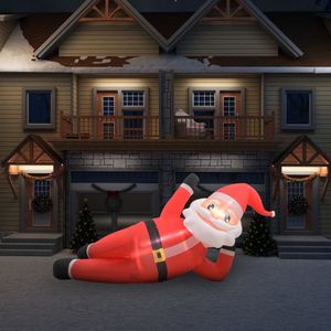 vidaXL Kerstman opblaasbaar LED XXL IP44 360 cm rood