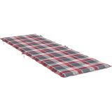 vidaXL Ligbedkussen 186x58x3 cm oxford stof ruitpatroon rood