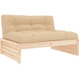 vidaXL 4-delige Loungeset met kussens massief hout