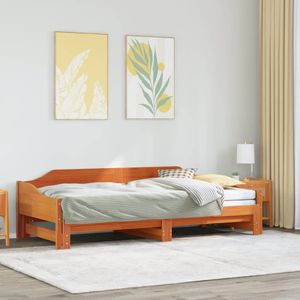 vidaXL Slaapbank onderschuifbed zonder matras 90x190 cm hout wasbruin