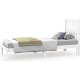 vidaXL Bedframe massief grenenhout wit 75x190 cm