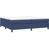 vidaXL Boxspring met matras stof blauw 200x200 cm