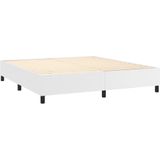 vidaXL Boxspring met matras kunstleer wit 180x200 cm