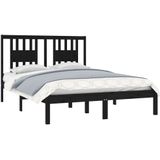 VidaXL Bedframe Massief Hout Zwart 120x190 cm - 4FT Small Double