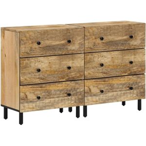 vidaXL Bijzetkasten 2 st 60x33x75 cm massief mangohout