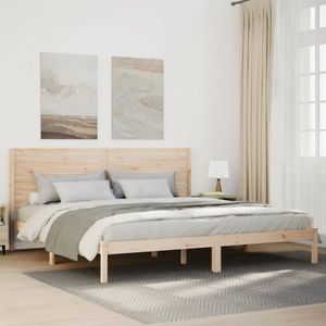 vidaXL Bedframe extra lang zonder matras massief hout 180x210 cm