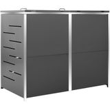 VidaXL Dubbele Containerberging 138x77,5x115,5 cm - Roestvrij Staal