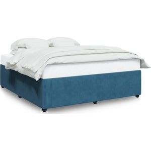 vidaXL Bedframe fluweel blauw 180x200 cm