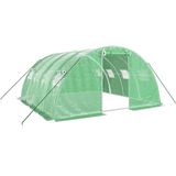 vidaXL Tuinkas met stalen frame 16 m² 4x4x2 m groen