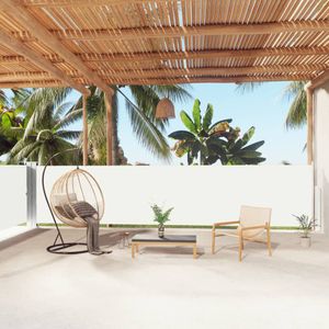 vidaXL - Windscherm - uittrekbaar - 140x1000 - cm - crèmekleurig