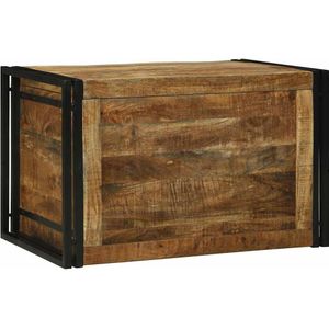 vidaXL - Opbergdoos - Bruin - Massief Ruw Mango Hout