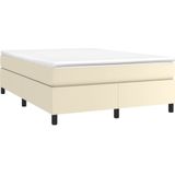 vidaXL Boxspringframe kunstleer crèmekleurig 140x190 cm