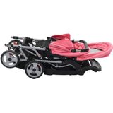 vidaXL Kinderwagen dubbel staal roze en zwart