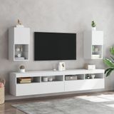vidaXL Tv-meubel met LED-verlichting 30,5x30x60 cm wit