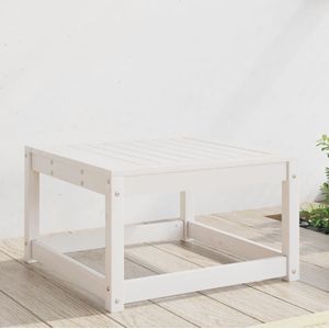 vidaXL - Tuinvoetenbank - massief - grenenhout - wit