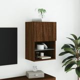 vidaXL Tv-meubel met LED-verlichting 40,5x30x60 cm bruin eikenkleur