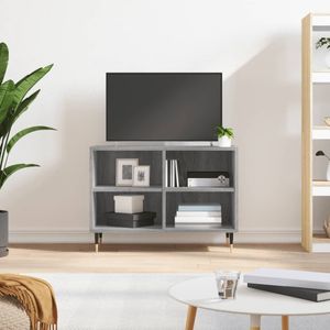 VidaXL Tv-meubel 69,5x30x50 cm - Bewerkt Hout - Grijs Sonoma Eikenkleurig