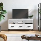 VidaXL TV-meubel 102x36x50 cm - Bewerkt Hout - Hoogglans Wit