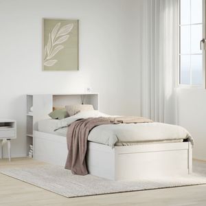 vidaXL Bedframe zonder matras massief grenenhout wit 90x200 cm
