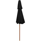vidaXL Parasol dubbeldekker met houten paal 270 cm zwart