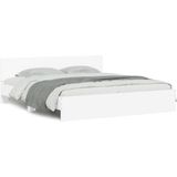 vidaXL Bedframe met hoofdeinde en LED wit 180x200 cm