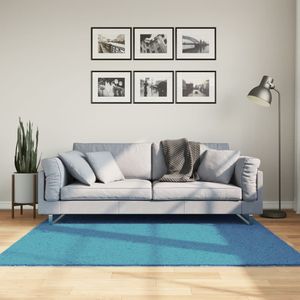 vidaXL Vloerkleed OVIEDO laagpolig 160x160 cm turquoise