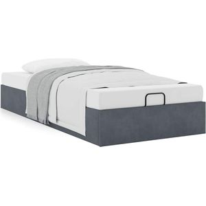 vidaXL Bedframe zonder matras 80x200 cm fluweel donkergrijs