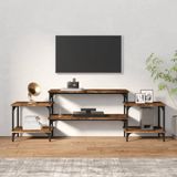 vidaXL Tv-meubel 157x35x52 cm bewerkt hout gerookt eikenkleurig