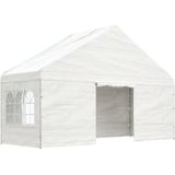 vidaXL Prieel met dak 5,88x2,23x3,75 m polyetheen wit