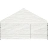 vidaXL Prieel met dak 5,88x2,23x3,75 m polyetheen wit