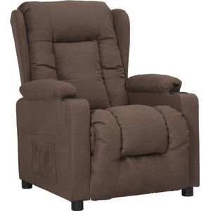 vidaXL Fauteuil verstelbaar stof taupe