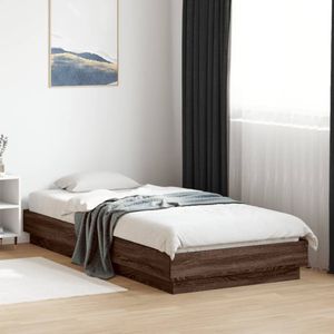 vidaXL Bedframe zonder matras bewerkt hout bruin eikenkleur 100x200 cm