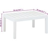 VidaXL Tuintafel 78x55x38 cm Kunststof Wit