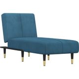 vidaXL Chaise longue fluweel blauw