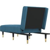 vidaXL Chaise longue fluweel blauw