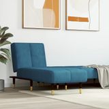 vidaXL Chaise longue fluweel blauw