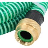 vidaXL Zuigslang met messing koppelingen 1,1'' 3 m PVC groen