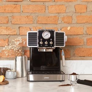 Livoo Espressomachine met melkopschuimer 1350 W 1,5 L zwart
