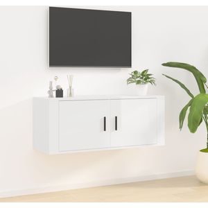 vidaXL Tv-wandmeubel 100x34,5x40 cm hoogglans wit