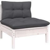 vidaXL 14-delige Loungeset met kussens massief grenenhout wit