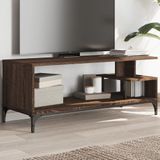 vidaXL Tv-meubel 102x40x41 cm hout en gepoedercoat staal bruineiken