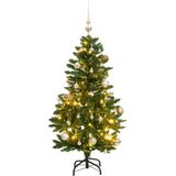 vidaXL Kunstkerstboom met scharnieren 150 LED en kerstballen 120 cm